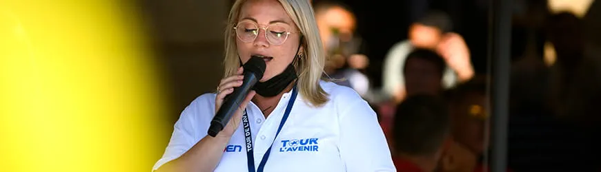 Marion Hérault-Garnier speaker du Tour de France