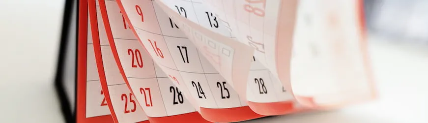 un calendrier dont les pages se tournent