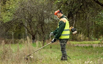 Un agent des espaces verts au travail, recruté en intérim par une collectivité locale. Un agent des espaces verts au travail, recruté en intérim par une collectivité locale.