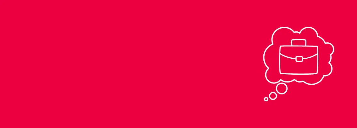 Banner met een werktas icon erin Banner met een werktas icon erin