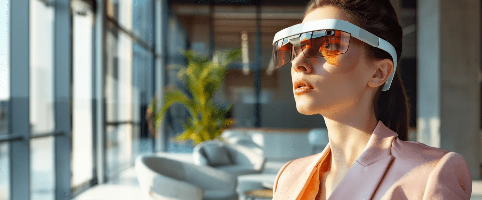 Vrouw met VR-bril Vrouw met VR-bril