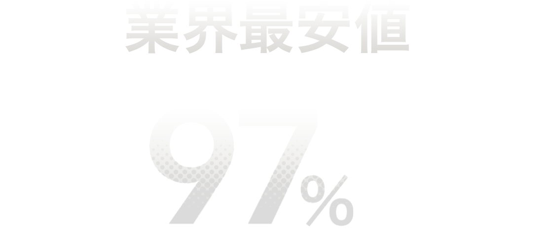 料金は業界最安値クラス！ 顧客満足度97%の安心感
