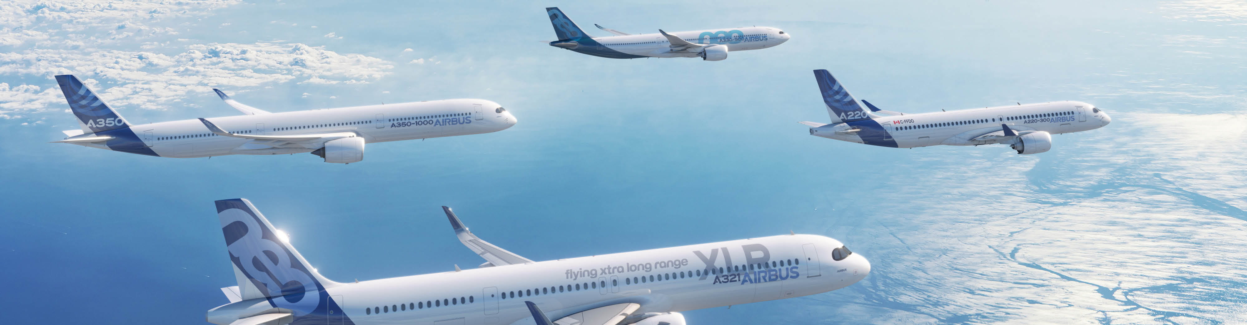 Avions Airbus Atlantic en vol.