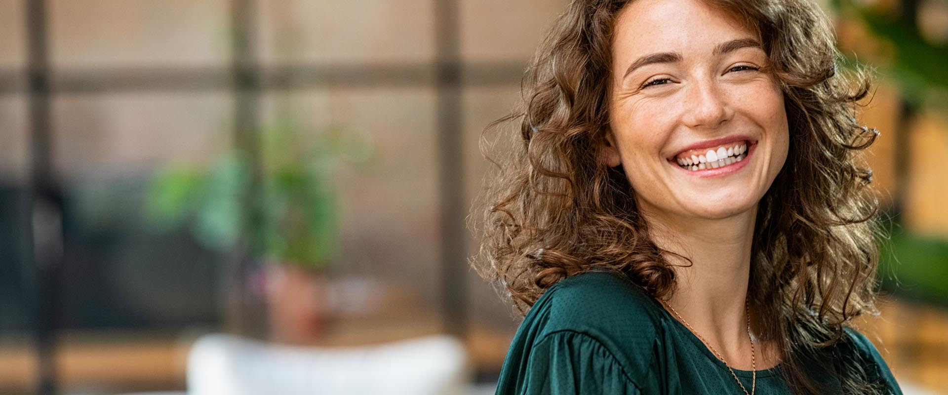Smiling female  professional with a  positive attitude
