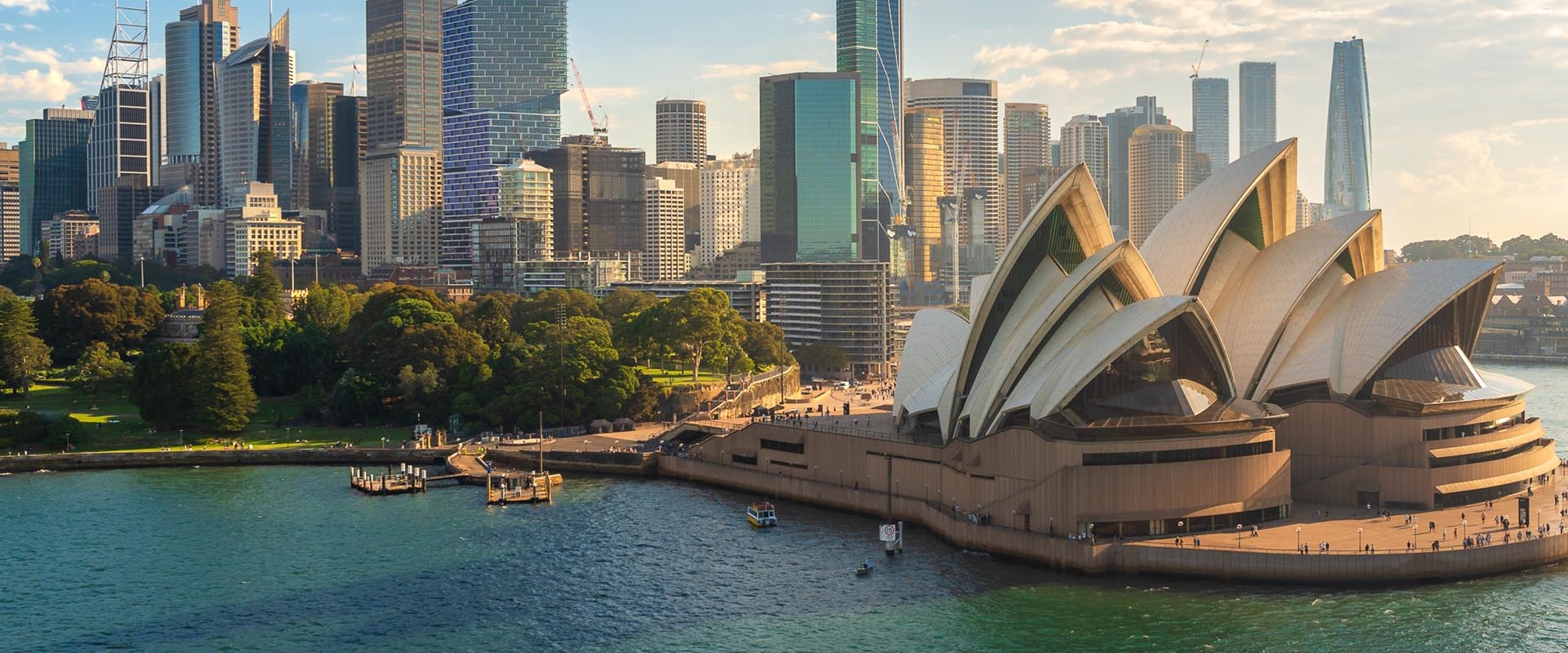Iconic view of Sydney Harbour with the Opera  House and Harbour Bridge