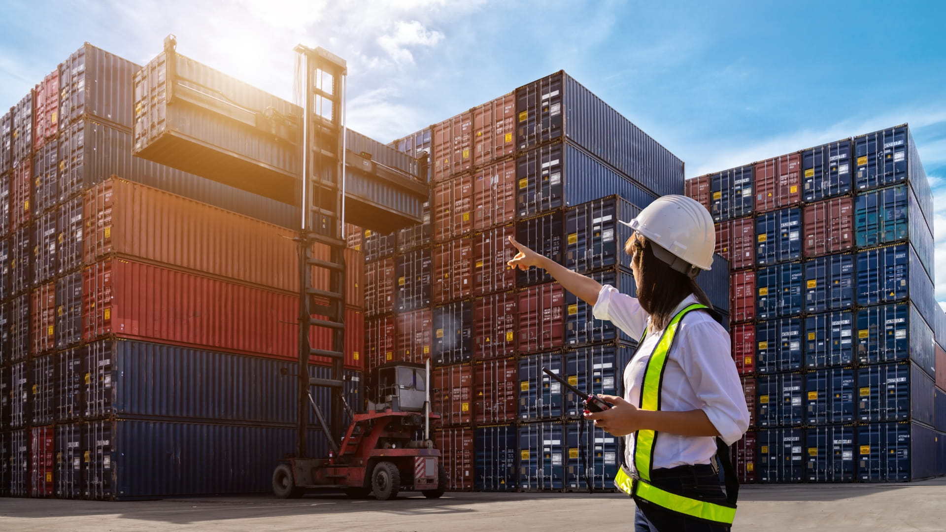 female worker at an exporting site female worker at an exporting site