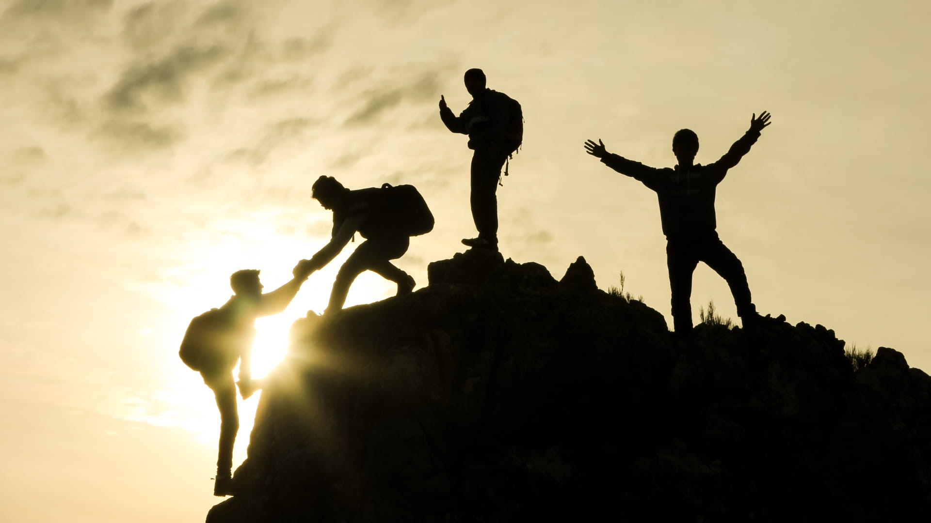 Professionals on top of a mountain Professionals on top of a mountain