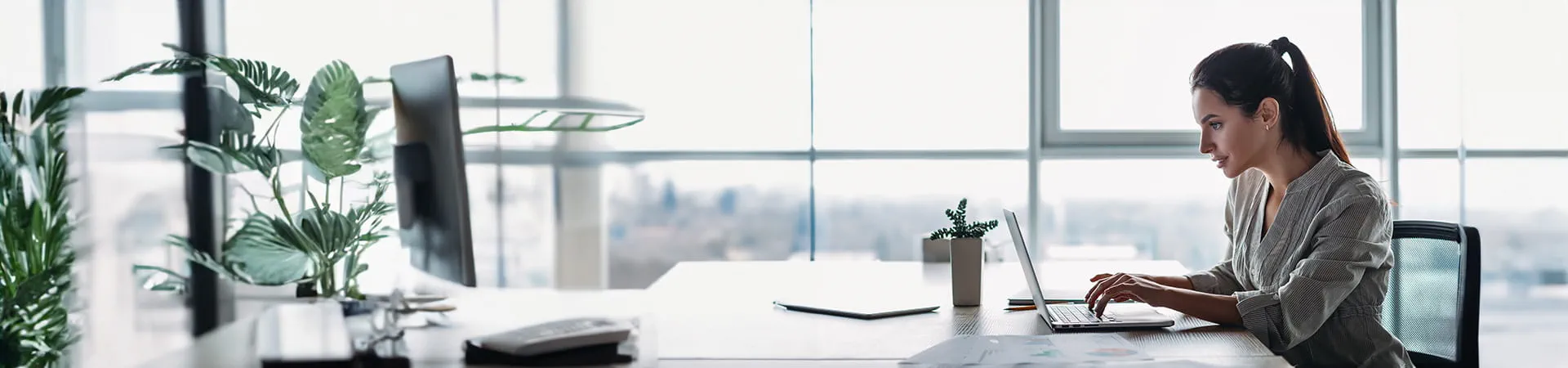 Professional woman  participating in a business  meeting