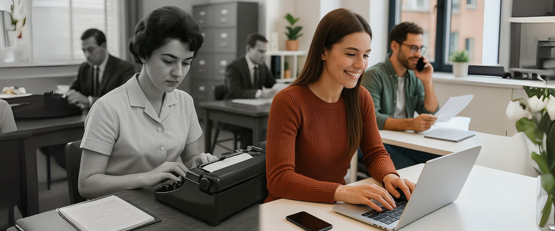 Twee vrouwen werken op kantoor