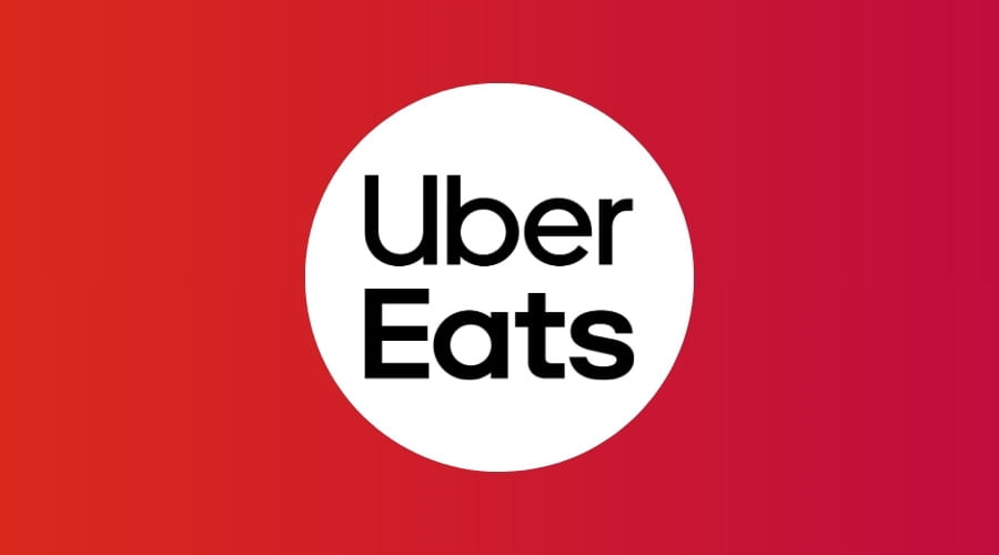 Uber Eats logo met een rode achtergrond