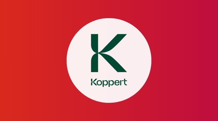 Koppert logo met een rode achtergrond