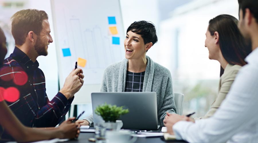 Professional presenting innovative ideas to the team