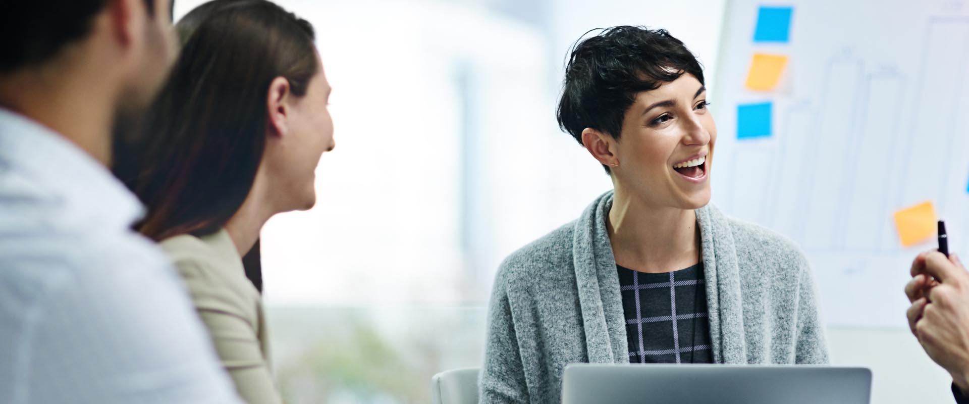 Professional woman  participating in a business  meeting