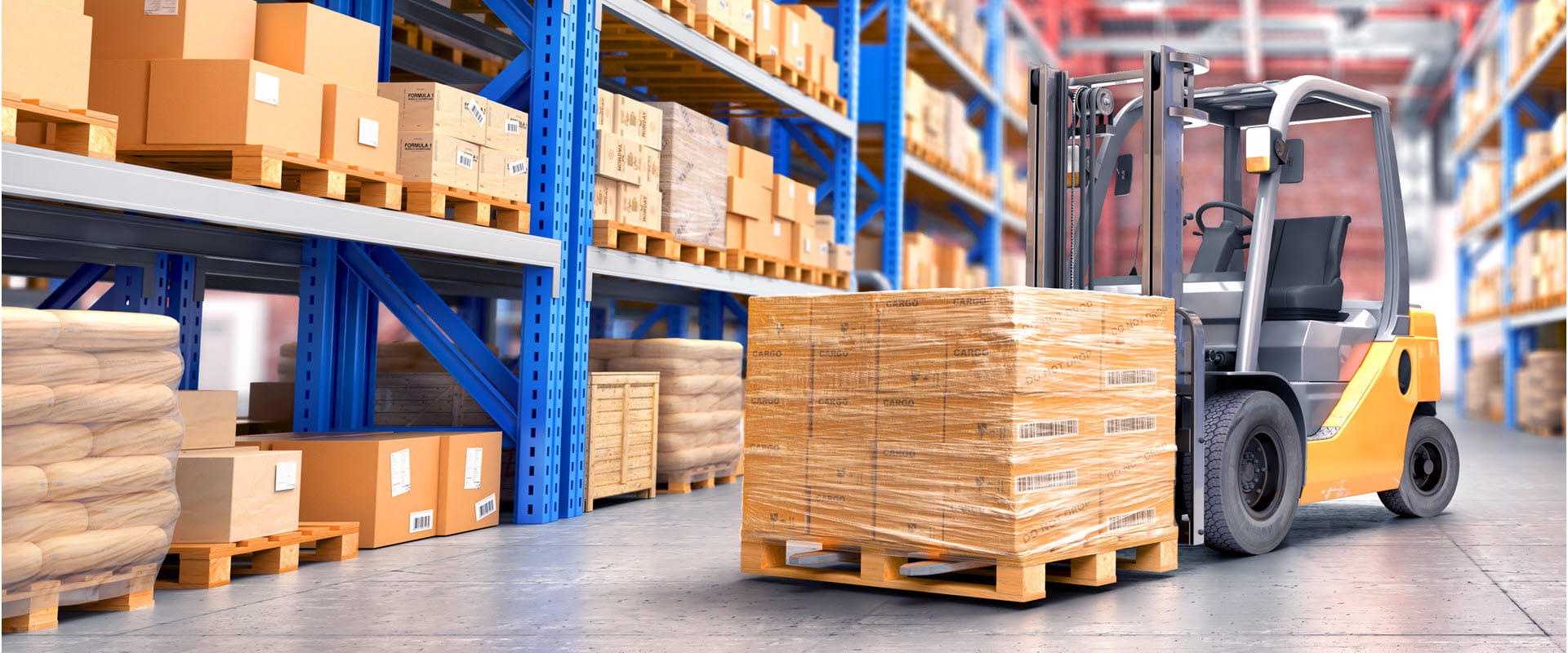 warehouse with forklift