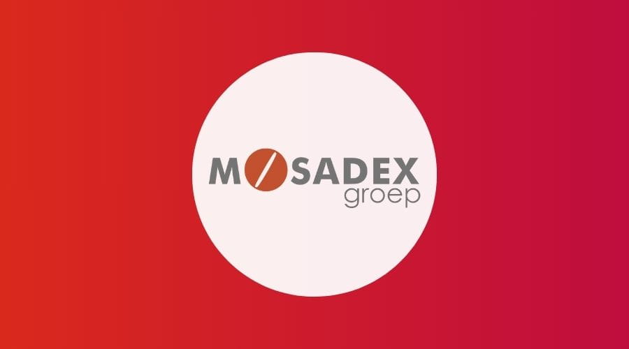 Mosadex logo met een rode achtergrond